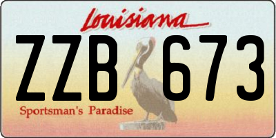 LA license plate ZZB673