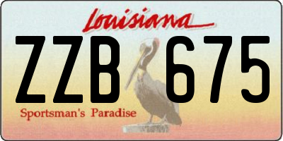 LA license plate ZZB675