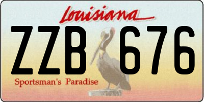 LA license plate ZZB676