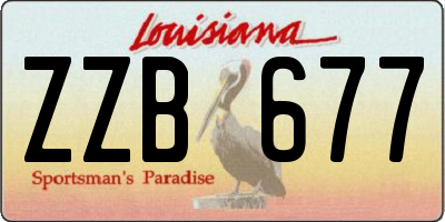 LA license plate ZZB677