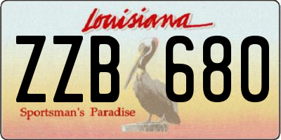 LA license plate ZZB680