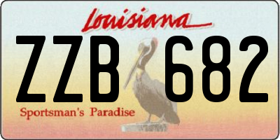 LA license plate ZZB682