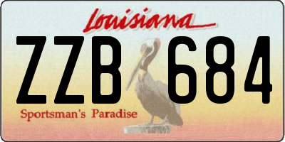 LA license plate ZZB684