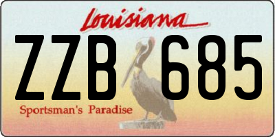 LA license plate ZZB685