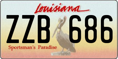 LA license plate ZZB686