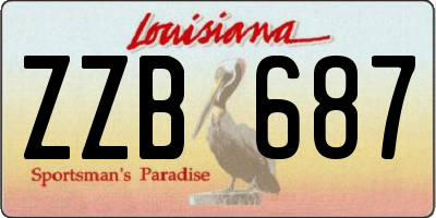 LA license plate ZZB687