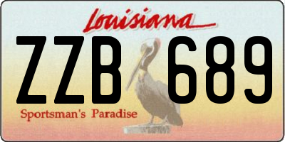 LA license plate ZZB689