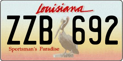 LA license plate ZZB692