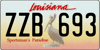 LA license plate ZZB693