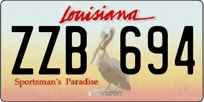 LA license plate ZZB694
