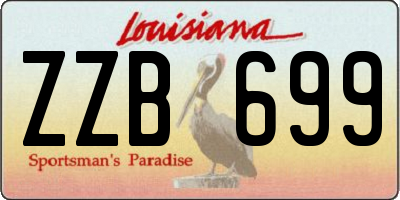 LA license plate ZZB699
