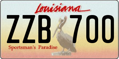 LA license plate ZZB700