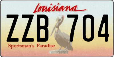 LA license plate ZZB704