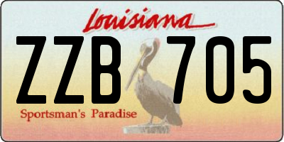 LA license plate ZZB705