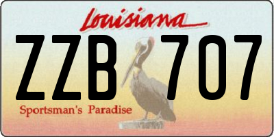 LA license plate ZZB707