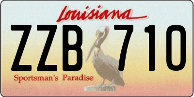 LA license plate ZZB710