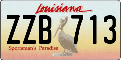 LA license plate ZZB713