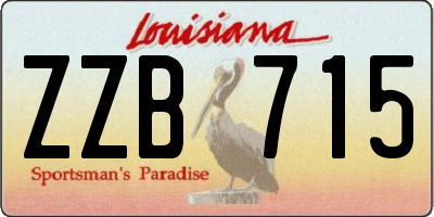 LA license plate ZZB715