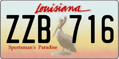 LA license plate ZZB716