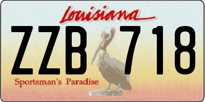 LA license plate ZZB718