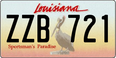 LA license plate ZZB721