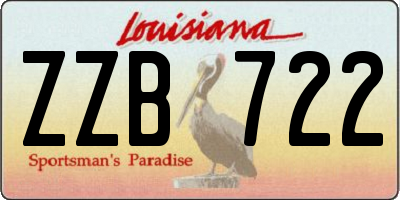 LA license plate ZZB722