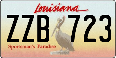 LA license plate ZZB723