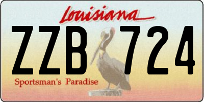 LA license plate ZZB724