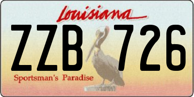 LA license plate ZZB726