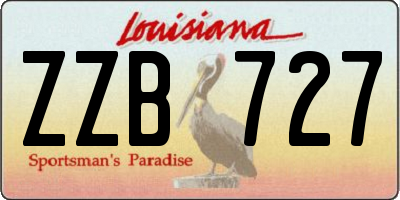 LA license plate ZZB727
