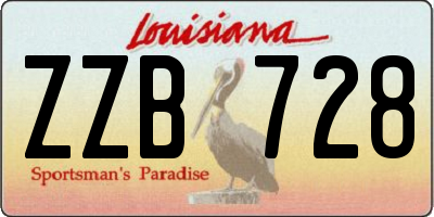 LA license plate ZZB728