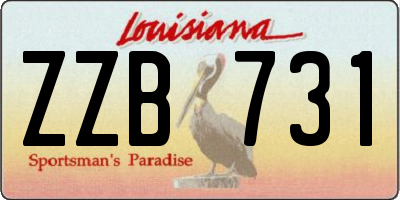 LA license plate ZZB731