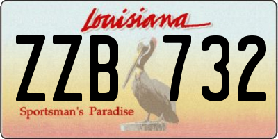 LA license plate ZZB732