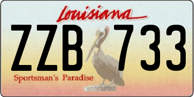 LA license plate ZZB733