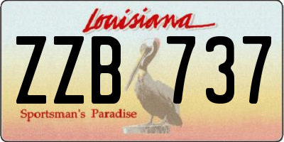 LA license plate ZZB737