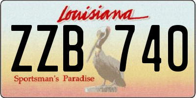 LA license plate ZZB740