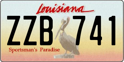 LA license plate ZZB741