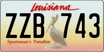 LA license plate ZZB743