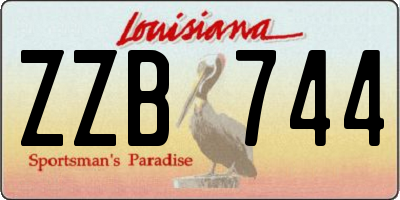 LA license plate ZZB744