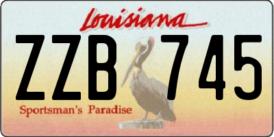 LA license plate ZZB745