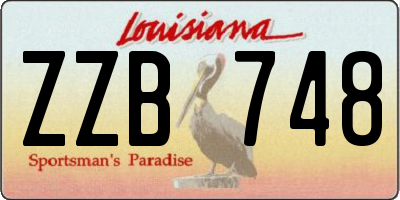 LA license plate ZZB748