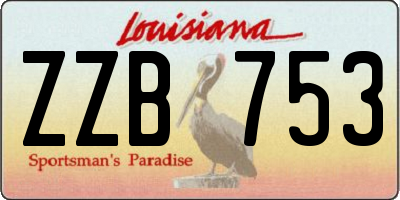 LA license plate ZZB753