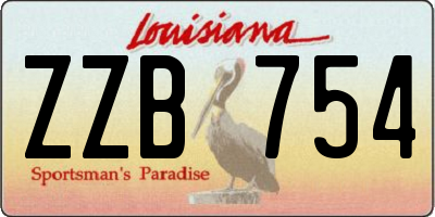 LA license plate ZZB754