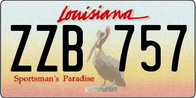 LA license plate ZZB757