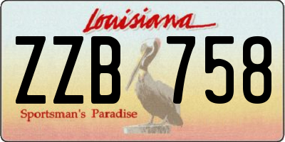 LA license plate ZZB758