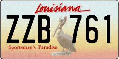 LA license plate ZZB761