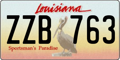 LA license plate ZZB763