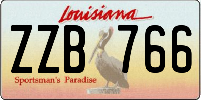 LA license plate ZZB766