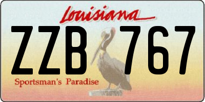 LA license plate ZZB767