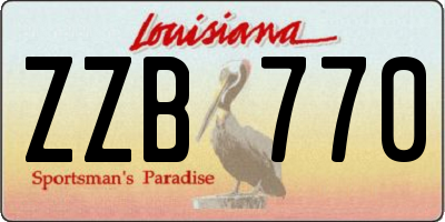 LA license plate ZZB770